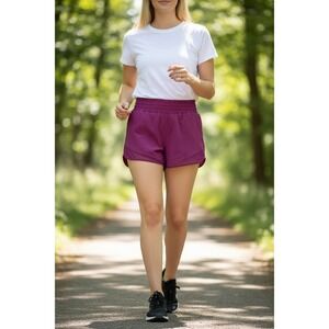 Lululemon Hotty Hot HR Short 4 Lined Plum Purple Running Athletic Women Size 6